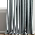 Soft Blue Curtains With Roman Blind For Window Natural Light 3d model