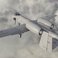 Twin Engine Fighter Jet Flying with Shark Mouth Paint and Wing Insignia in Cloudy Sky