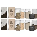 Glass Food Storage Jars With Various Baking Ingredients And Packaging