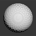 Modern Architectural White Spherical Sculpture With Diamond Hollow Pattern Design