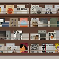 Modern Middle Ancient Bookshelf Storage Cabinet Rack Books and Magazines 3d model