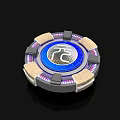 Circular Tech Device With Blue Center And TC Logo Metallic Frame Design 3d model