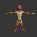 Game and Movie Character 3D Model with Fox Like Features Orange Fur and Claws