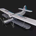 Vintage Silver Gray Biplane With Red Tail Emblem Blue Details And Number 0000