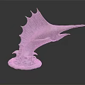 Leaping Sailfish Sculpture With Sail Like Dorsal Fin Long Bill And Wave Base