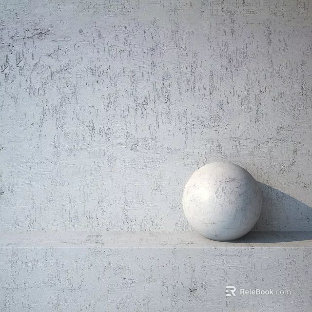 White Sphere Construction Component Against Textured White Wall On Flat Surface 3d model 