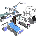 Advanced Medical Equipment Featuring Surgical Instruments Imaging Devices And Operating Table