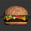 lunch sandwich hamburger hamburger western lunch western cartoon lunch 3d model