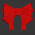 Vibrant Red Butterfly Shaped Decorative Bow Against Black Background Design 3d model