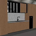 Sleek Modern Kitchen Wooden Cabinets With Natural Stone Countertop Faucet And Backsplash Design