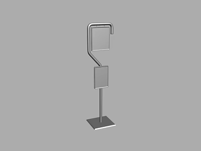 Metal Standing Display Rack With Hook And Square Panel Sturdy Base 3d model