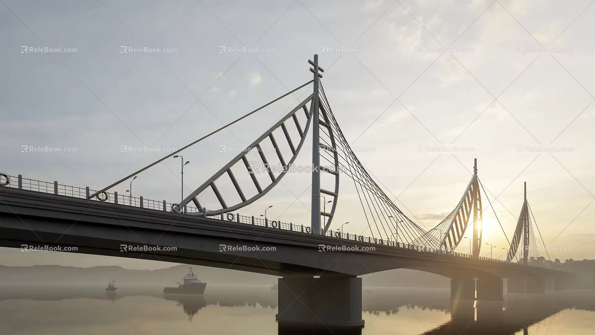 modern bridge 3d model