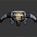 3D Sci Fi Character Model With Animal Head Goggles Blue White Striped Coat