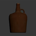 Rustic Brown Clay Jug With Handle On Simple Dark Background 3d model