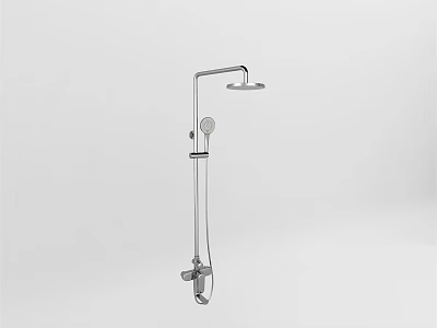 Modern Chrome Shower System with Rainfall Head Handheld Sprayer and Adjustable Bracket 3d model