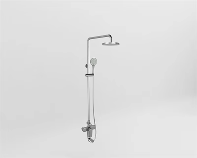 Modern Chrome Shower System with Rainfall Head Handheld Sprayer and Adjustable Bracket 3d model