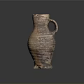Handcrafted Brown Terracotta Sculpture Vase With Textured Surface Patterns 3d model