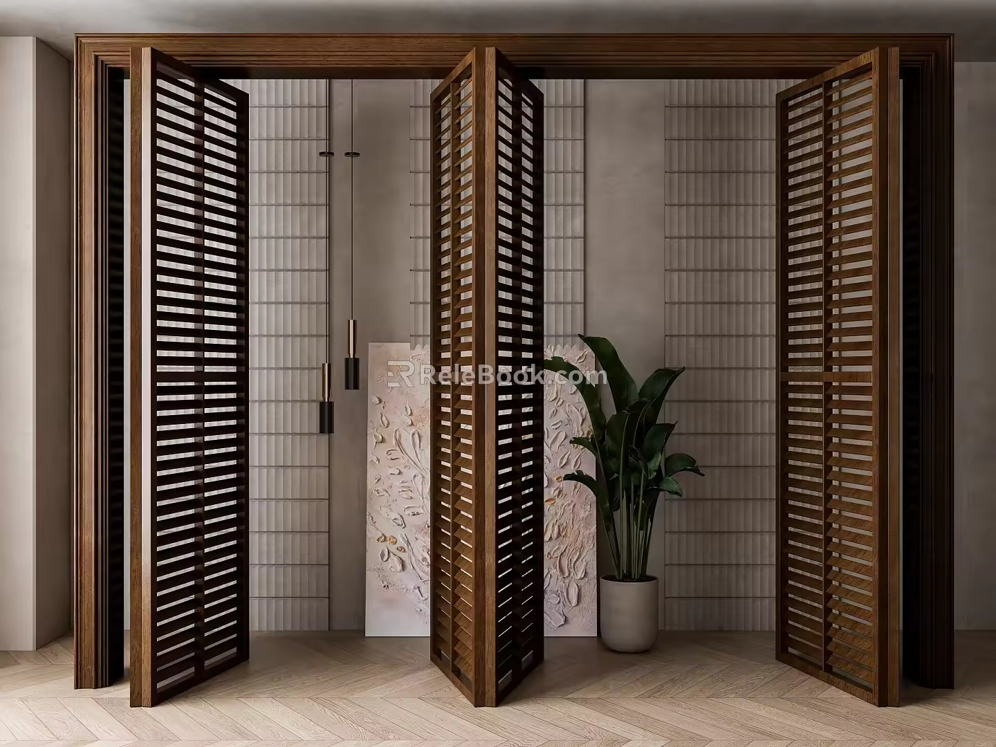 shutter folding door 3d model