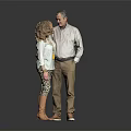 Middle Aged Couple Standing Together In Coordinated Outfits 3d model