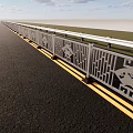 Long Stretch Of Decorative Metal Fence With Intricate Cut Out Patterns Along Highway
