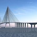 Modern Bridge Sutong Yangtze River Bridge 3d model