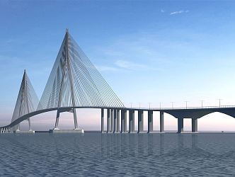 Modern Bridge Sutong Yangtze River Bridge 3d model