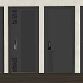 Modern Black Security Doors With Different Panel Designs And Electronic Locks 3d model