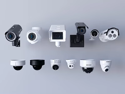 Various Types of Surveillance Cameras for Security Monitoring Indoor and Outdoor Use 3d model