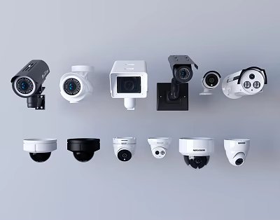 Various Types of Surveillance Cameras for Security Monitoring Indoor and Outdoor Use 3d model