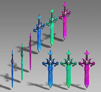 Ancient Sword Frost Sword Jade Sword Excalibur Skull Sword Weapon Legendary Wind Miracle Wind Magic Wind Hand-painted Weapon 3d model