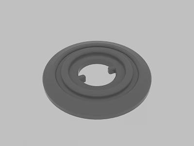 Gray Round Mechanical Washer With Central Notches And Smooth Surface 3d model