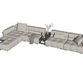 Modern corner sofa multiplayer sofa 3d model