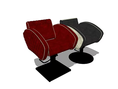 Modern Red And Gray Massage Chair With Comfortable Upholstery And Sturdy Base 3d model