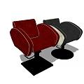 Modern Red And Gray Massage Chair With Comfortable Upholstery And Sturdy Base
