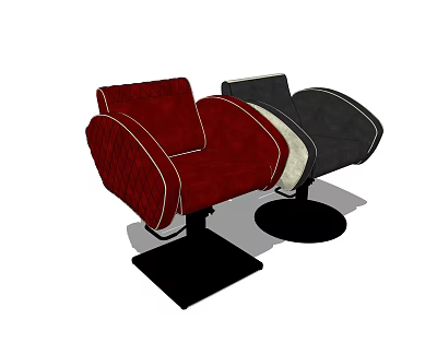 Modern Red And Gray Massage Chair With Comfortable Upholstery And Sturdy Base 3d model
