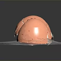 Hatching Animal Egg with 666 Numbers on Cracked Shell and Orange Interior on Transparent Base 3d model