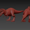Realistic Tyrannosaurus Rex Dinosaur Models With Front And Back Detailed Views