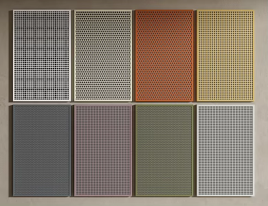 punched plate perforated plate metal plate 3d model