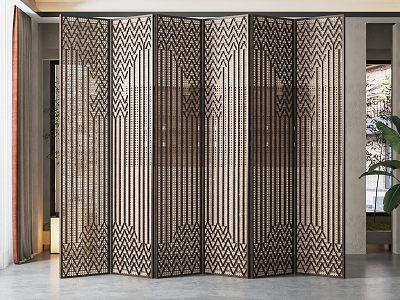 New Chinese Style Screen Partition 3d model