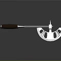 Hand Rake Garden Tool With Brown Wooden Handle Metal Rod And Fan Shaped Blade