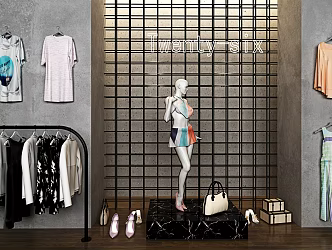 Modern Clothing Store Shoe Shop Model 3d model