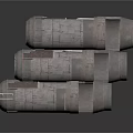 Industrial Cylindrical Equipment Stacked With Metal Supports And Gray Surfaces