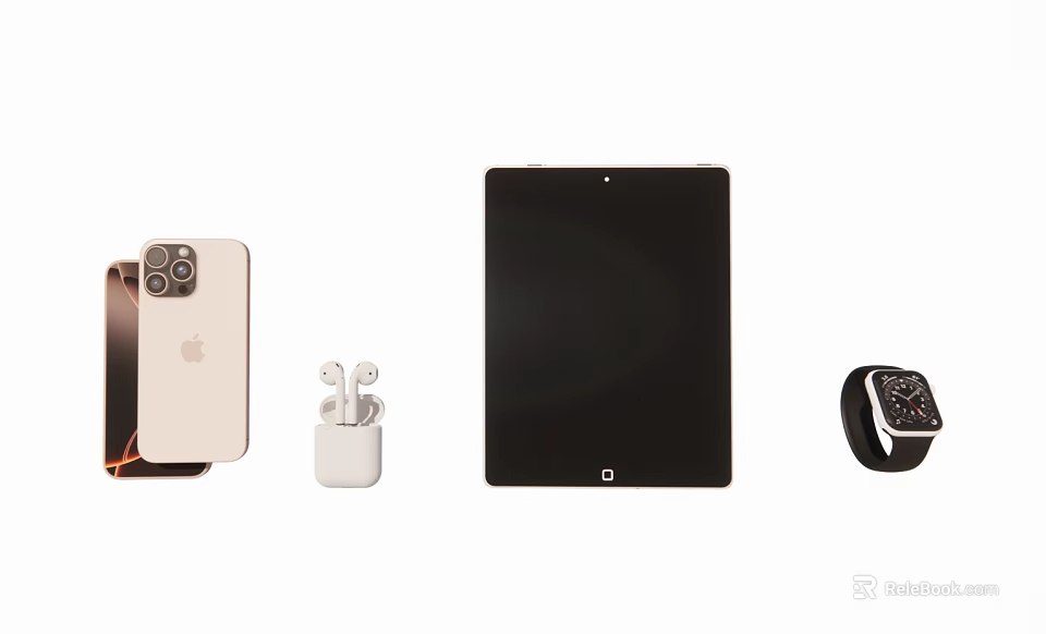 Latest Mobile Digital Devices Including Smartphone Wireless Earbuds Tablet And Smartwatch 3d model