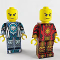 Building Blocks Minifigures with Different Costumes Colorful Designs and Expressions