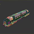 Green Classic Model Train With Detailed Windows And Roof Design
