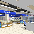 Samsung Digital Store Interior With Electronic Products Display Counters And Signage