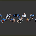 Group of Diverse 3D Characters with Different Ages Genders and Outfits