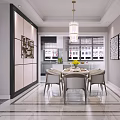 Elegant Modern Light Luxury Living And Dining Room With Cozy Furniture And Bright Window View