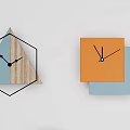 Modern Minimalist Wall Clocks With Wooden Black Orange Blue Circular Hexagonal Designs