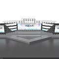 VIVE Stage Aesthetic Design With Blue Lighting And Screens Artistic